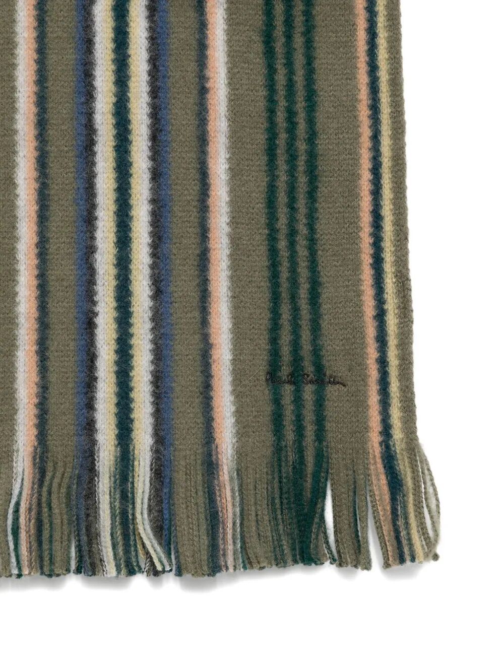 PAUL SMITH Men's Merino Wool Side Stripe Scarf