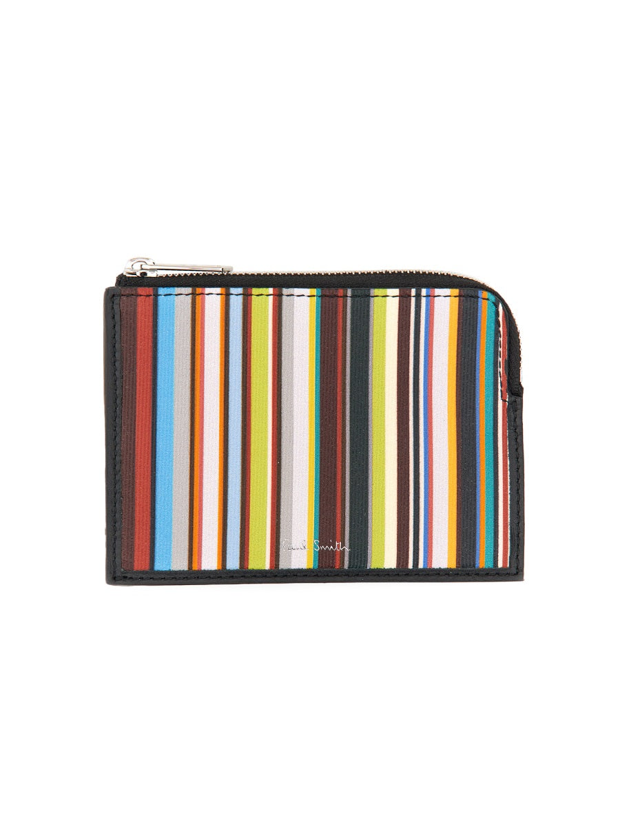 PAUL SMITH Signature Stripe Mini Zipper Wallet