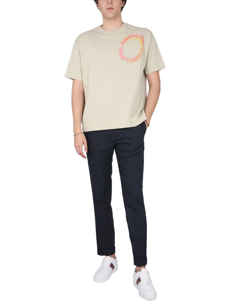 PAUL SMITH Classic Crewneck T-Shirt with Front Logo Print