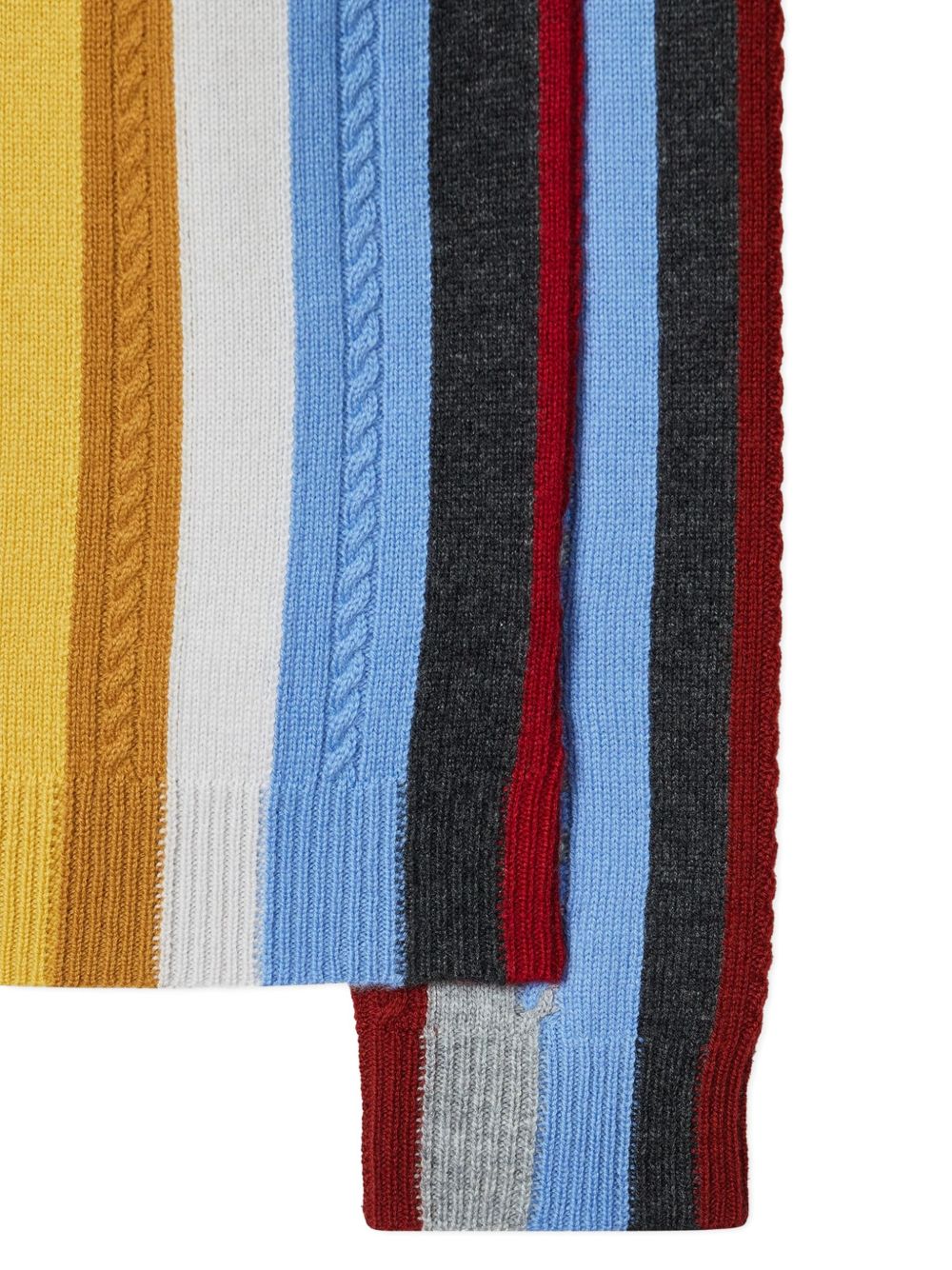 PAUL SMITH Wool and Cashmere Sweater with Cable Knit Stripes