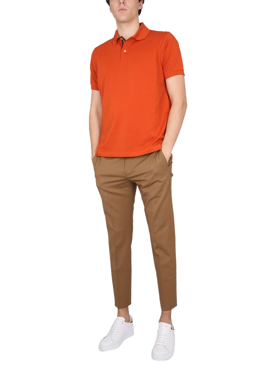 PAUL SMITH Classic Men's Cotton Polo with Button Closure