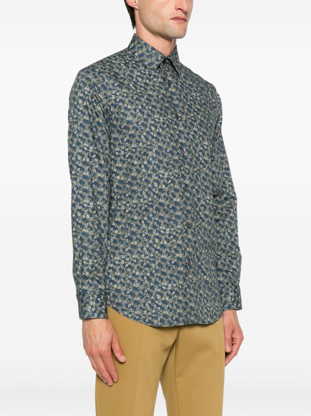 PAUL SMITH Floral Print Long Sleeve Shirt for Men