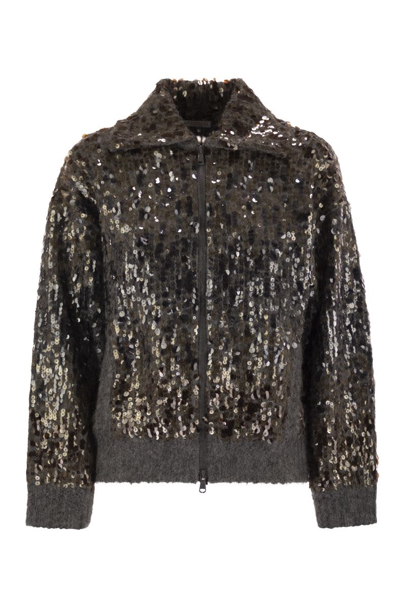 BRUNELLO CUCINELLI Dazzling Embroidered Mohair and Wool Cardigan