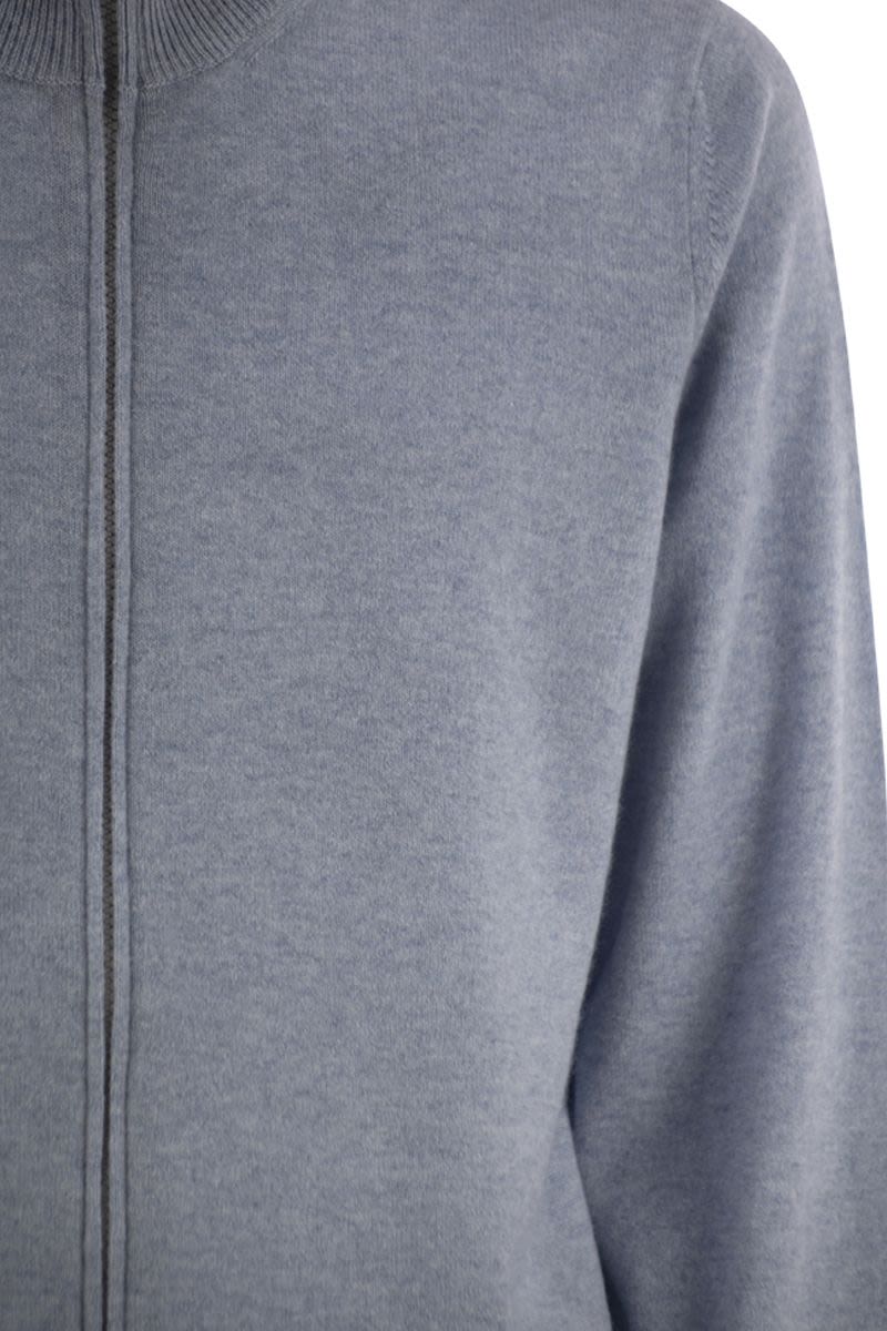 BRUNELLO CUCINELLI High-Necked Cashmere Cardigan with Zip for Men