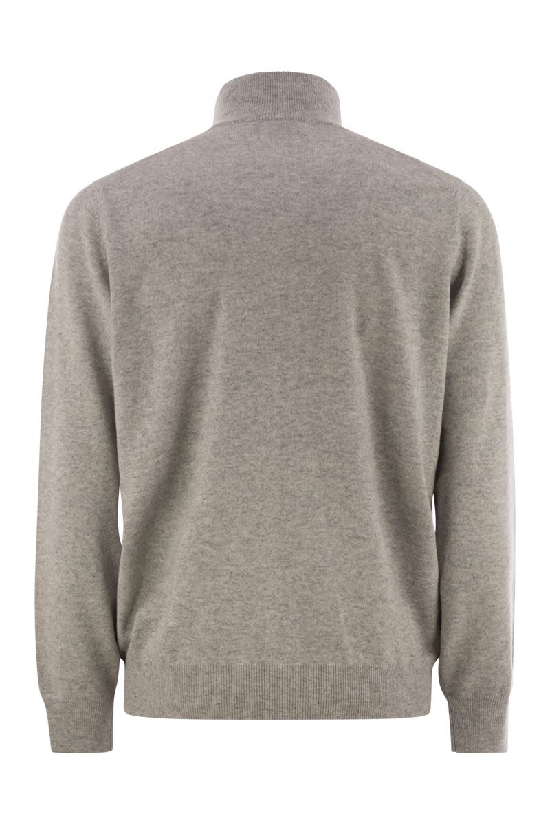 BRUNELLO CUCINELLI High-Neck Cashmere Cardigan with Zip for Men