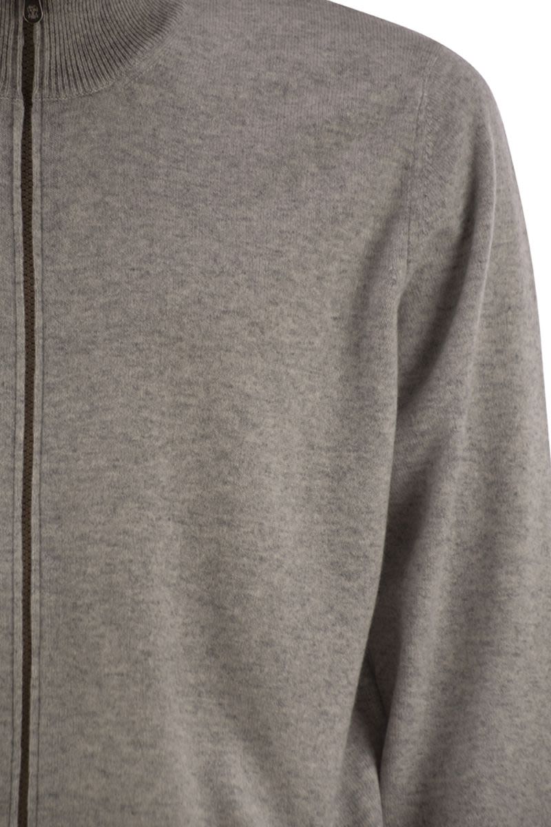 BRUNELLO CUCINELLI High-Neck Cashmere Cardigan with Zip for Men
