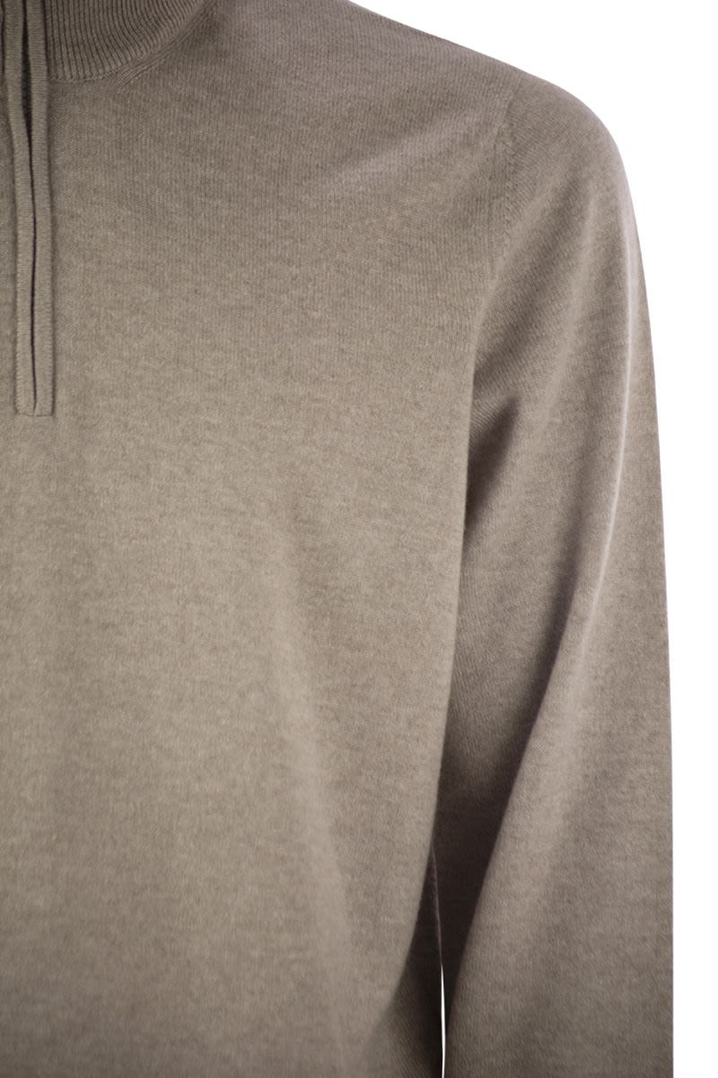 BRUNELLO CUCINELLI Cashmere Turtleneck Sweater with Zipper