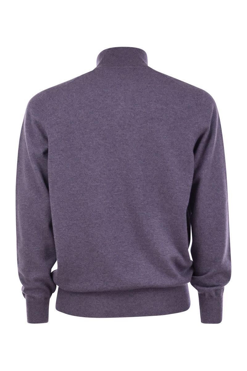 BRUNELLO CUCINELLI Cashmere Turtleneck Sweater with Zip Closure