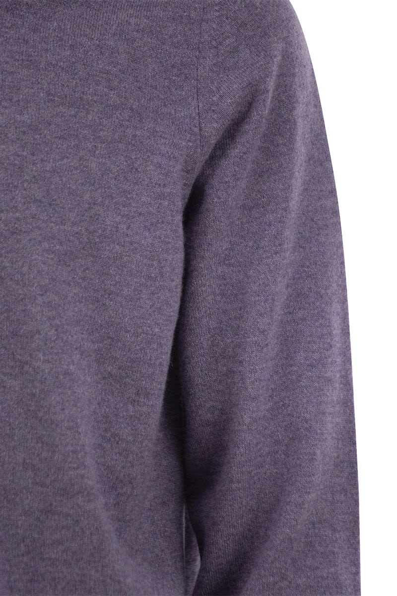 BRUNELLO CUCINELLI Cashmere Turtleneck Sweater with Zip Closure