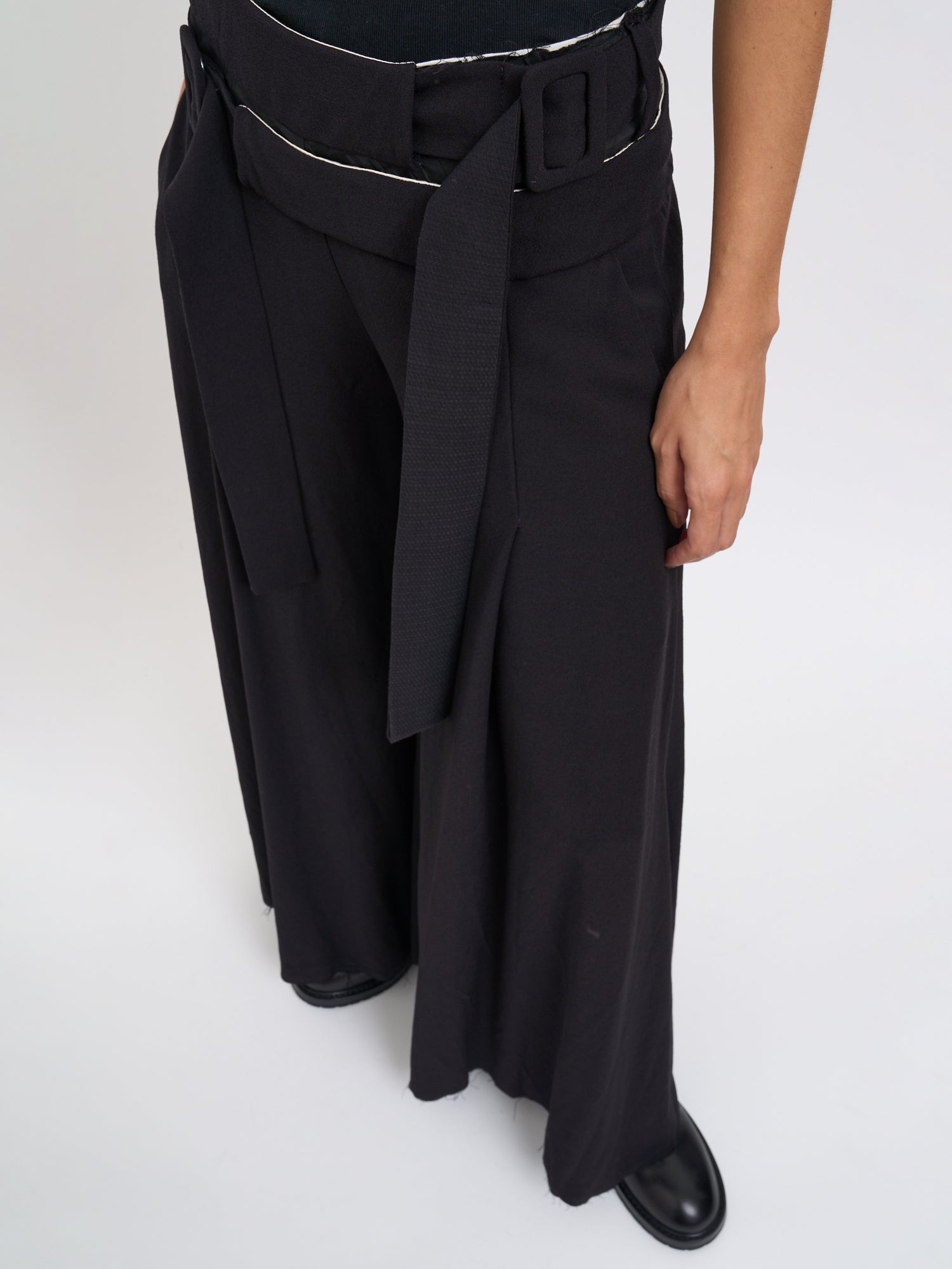 ALESSANDRA MARCHI Wide Leg Wool Trousers Size 40