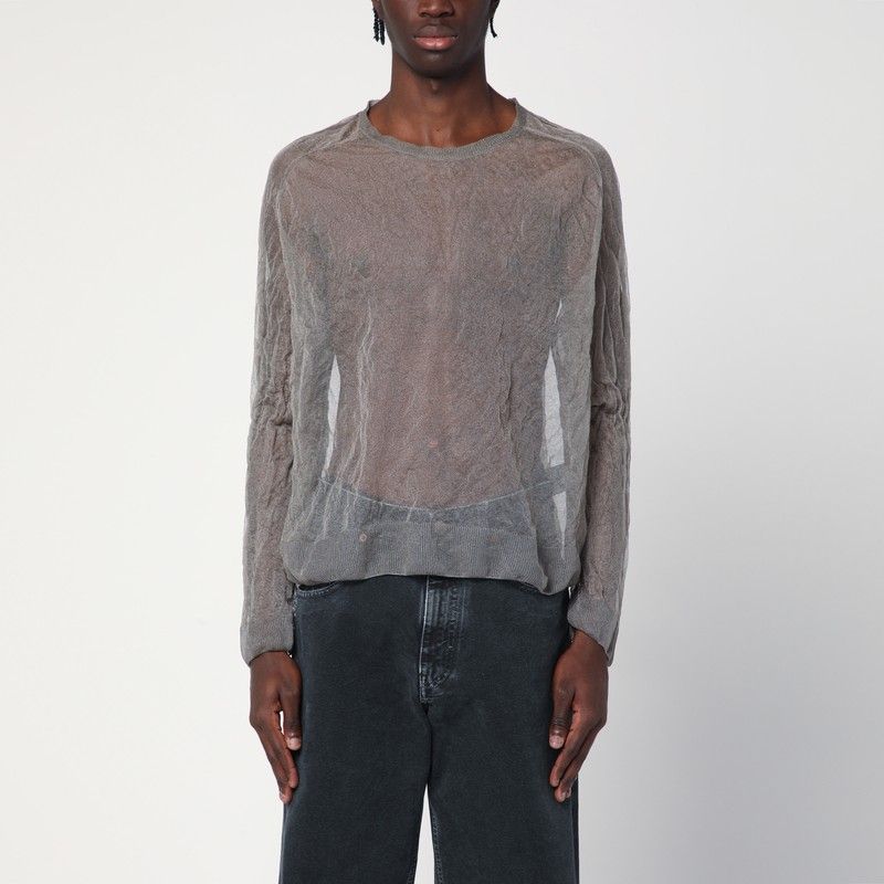 OUR LEGACY Semi-Transparent Crew Neck Sweater in Silk Blend