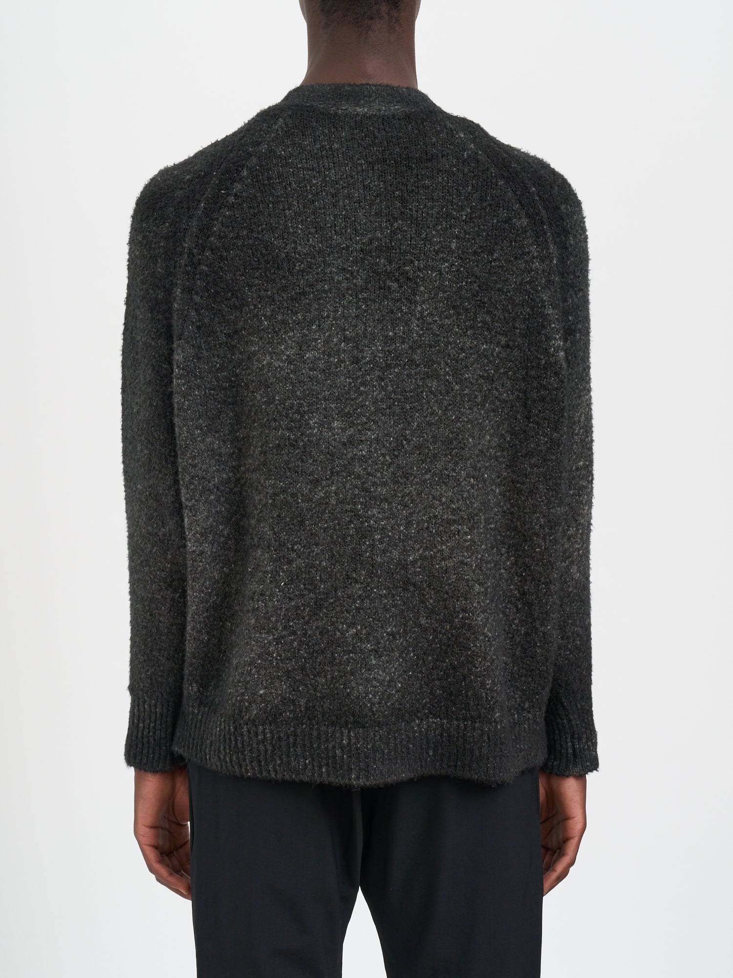 AVANT TOI Men's Hand-Painted V-Neck Long Cotton Raglan Cardigan