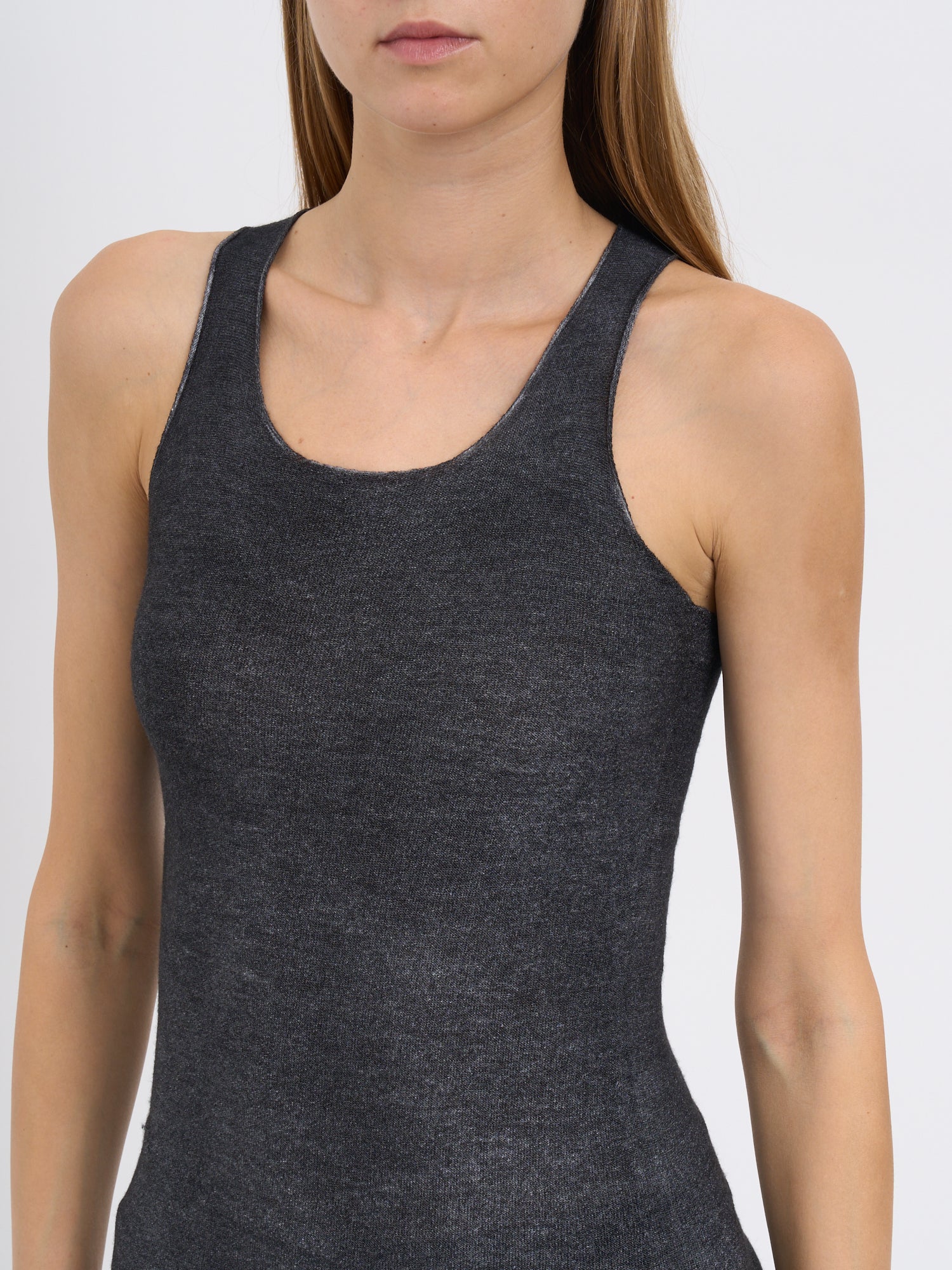 AVANT TOI Slim Fit Cashmere and Silk Knit Tank Top - Size S