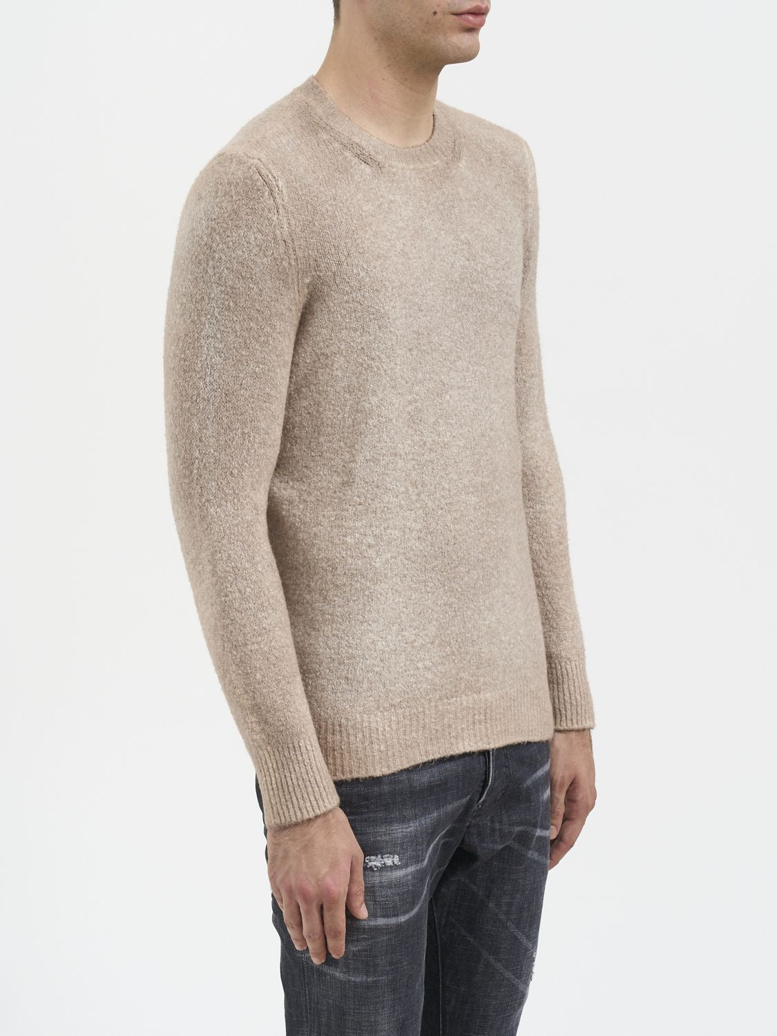 AVANT TOI Men's Hand-Painted Crew Neck Cotton Sweater - Size M