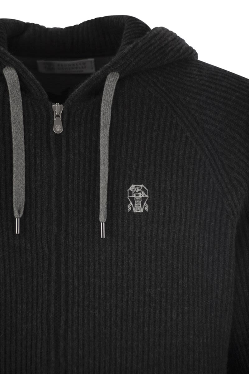 BRUNELLO CUCINELLI Cashmere Knit Hooded Top for Men
