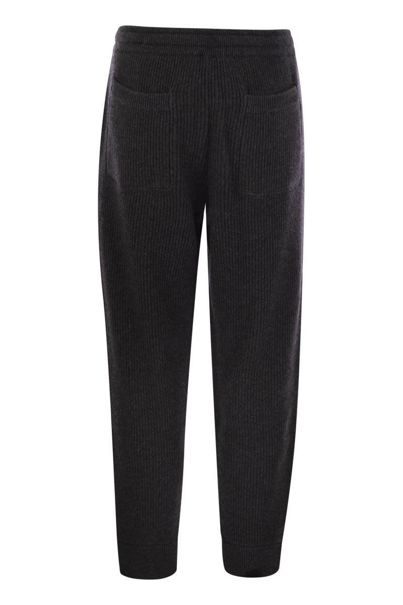 BRUNELLO CUCINELLI Cashmere Rib Knit Joggers with Drawstring - Men’s Fashion Essentials