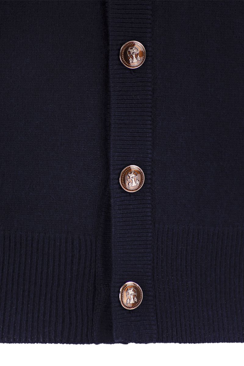 BRUNELLO CUCINELLI Alpaca, Cotton, and Wool Cardigan with Metal Buttons