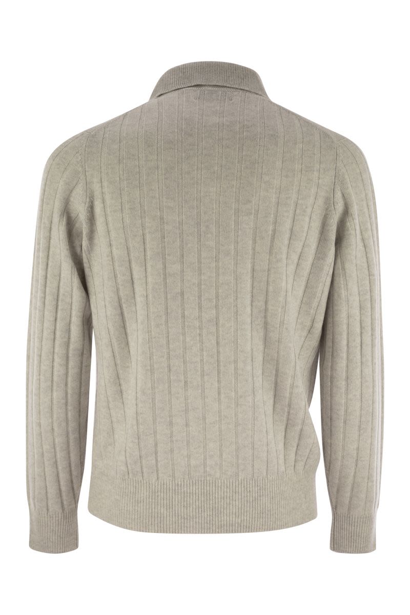 BRUNELLO CUCINELLI Cashmere Knit Polo Shirt for Men - FW24