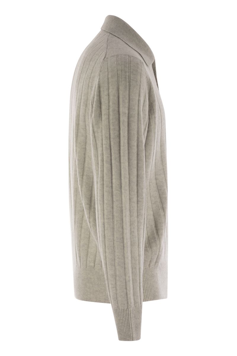 BRUNELLO CUCINELLI Cashmere Knit Polo Shirt for Men - FW24