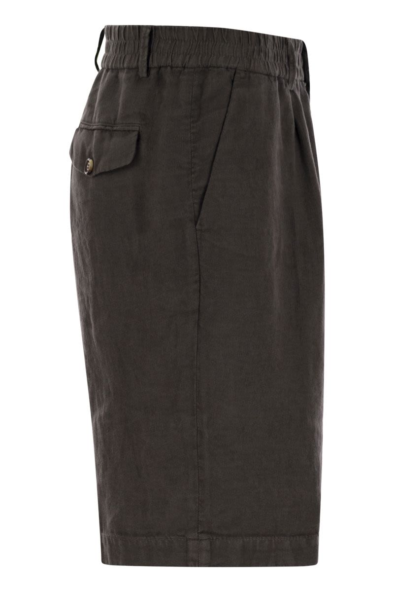 BRUNELLO CUCINELLI Bermuda Shorts in Light Linen Canvas