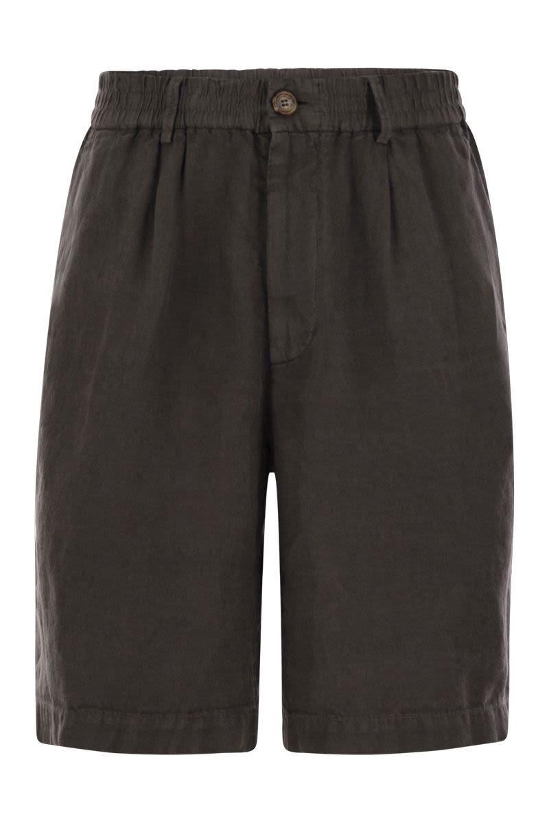 BRUNELLO CUCINELLI Bermuda Shorts in Light Linen Canvas