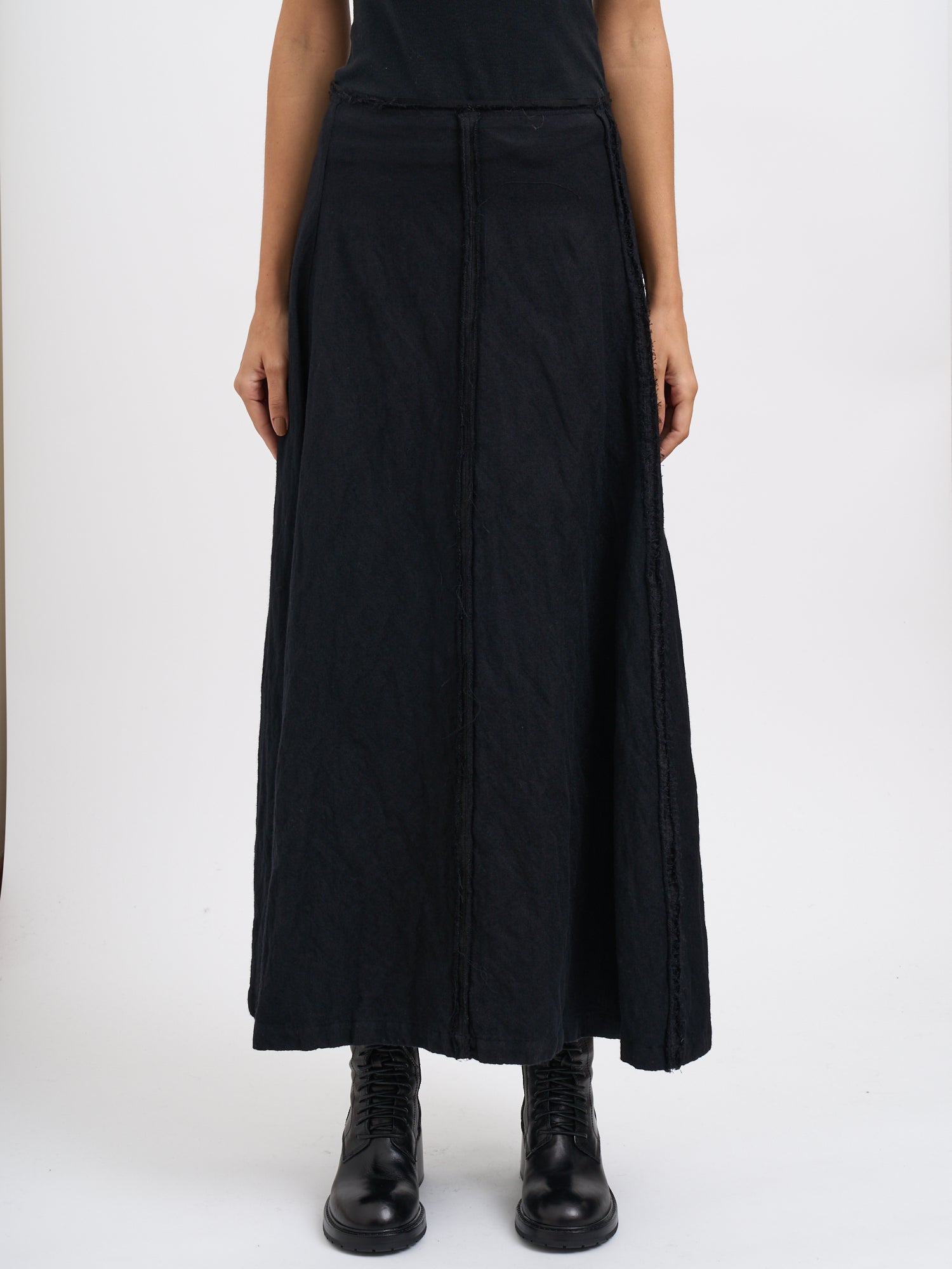 MARC LE BIHAN Long Cotton and Wool Skirt - Size 38