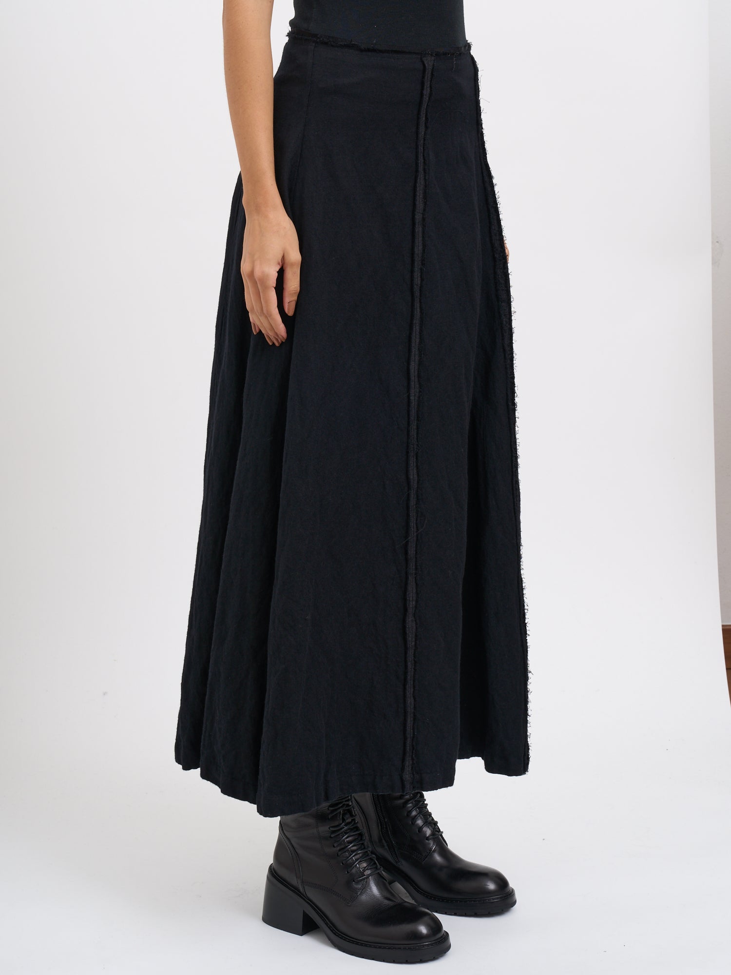 MARC LE BIHAN Long Cotton and Wool Skirt - Size 38