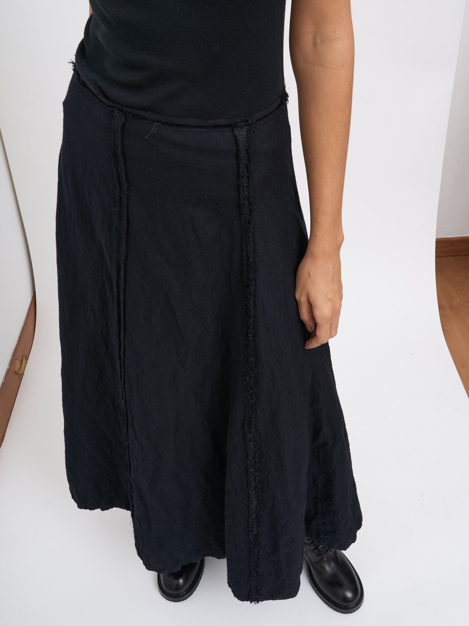 MARC LE BIHAN Long Cotton and Wool Skirt - Size 38