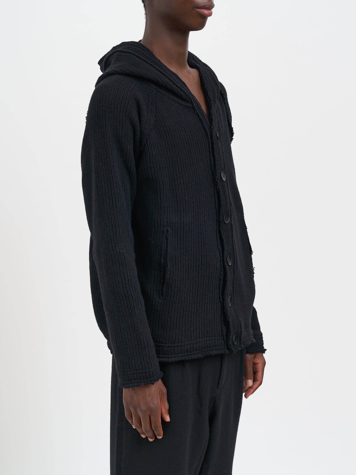 ANDREA YA'AQOV Men's Knit Cardigan with Hood - Size M