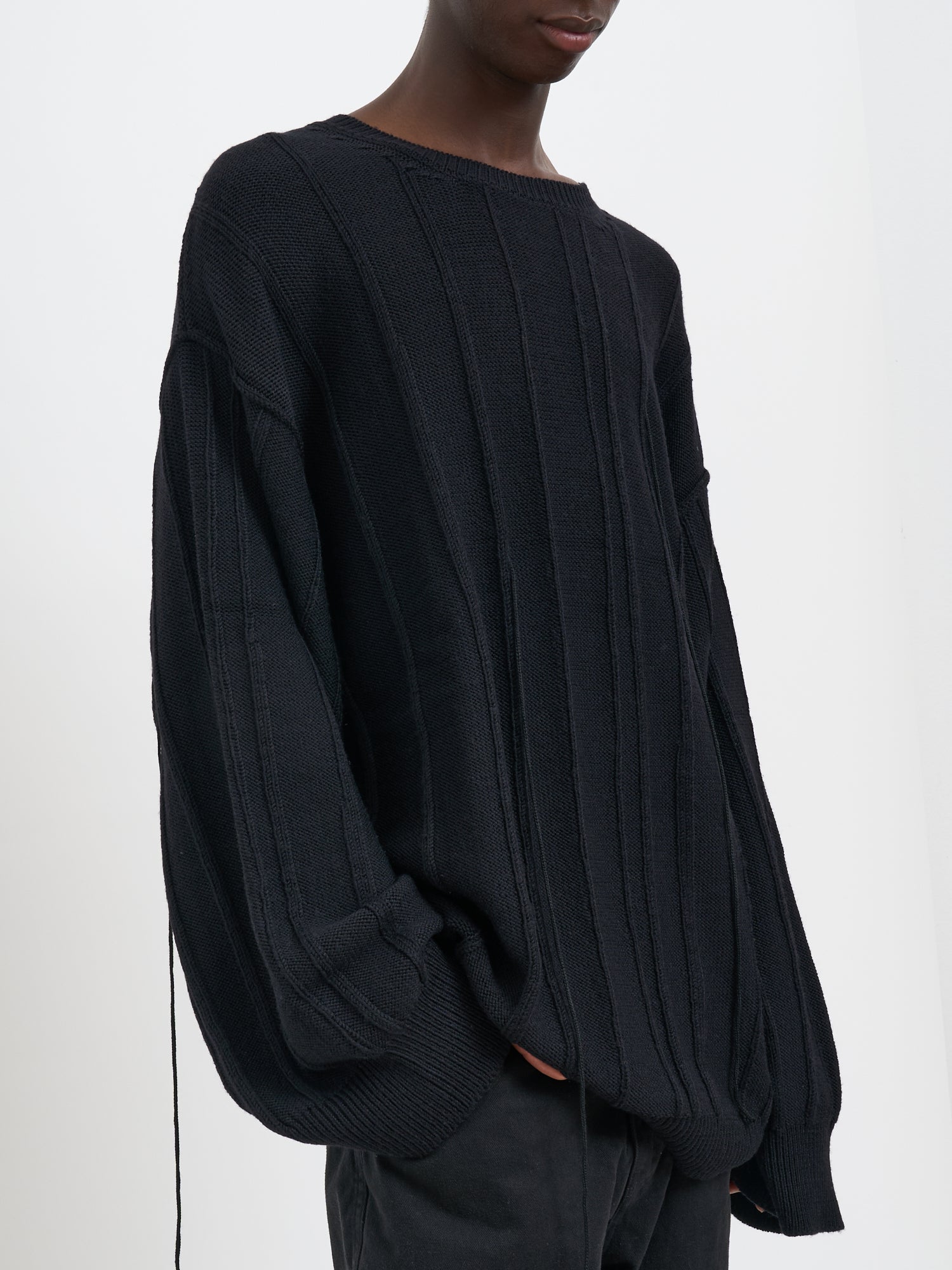 ANDREA YA'AQOV Oversized Wool Crew Neck Sweater - Size M