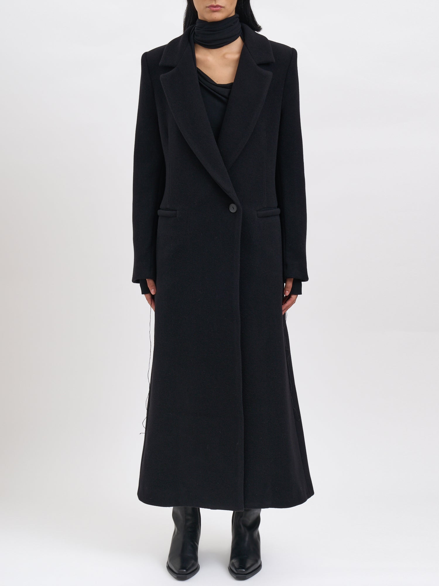 ANDREA YA'AQOV Long Wool and Cashmere Jacket - Size S