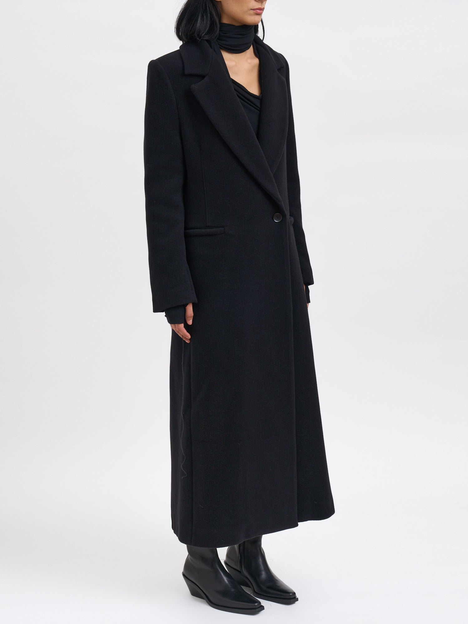 ANDREA YA'AQOV Long Wool and Cashmere Jacket - Size S