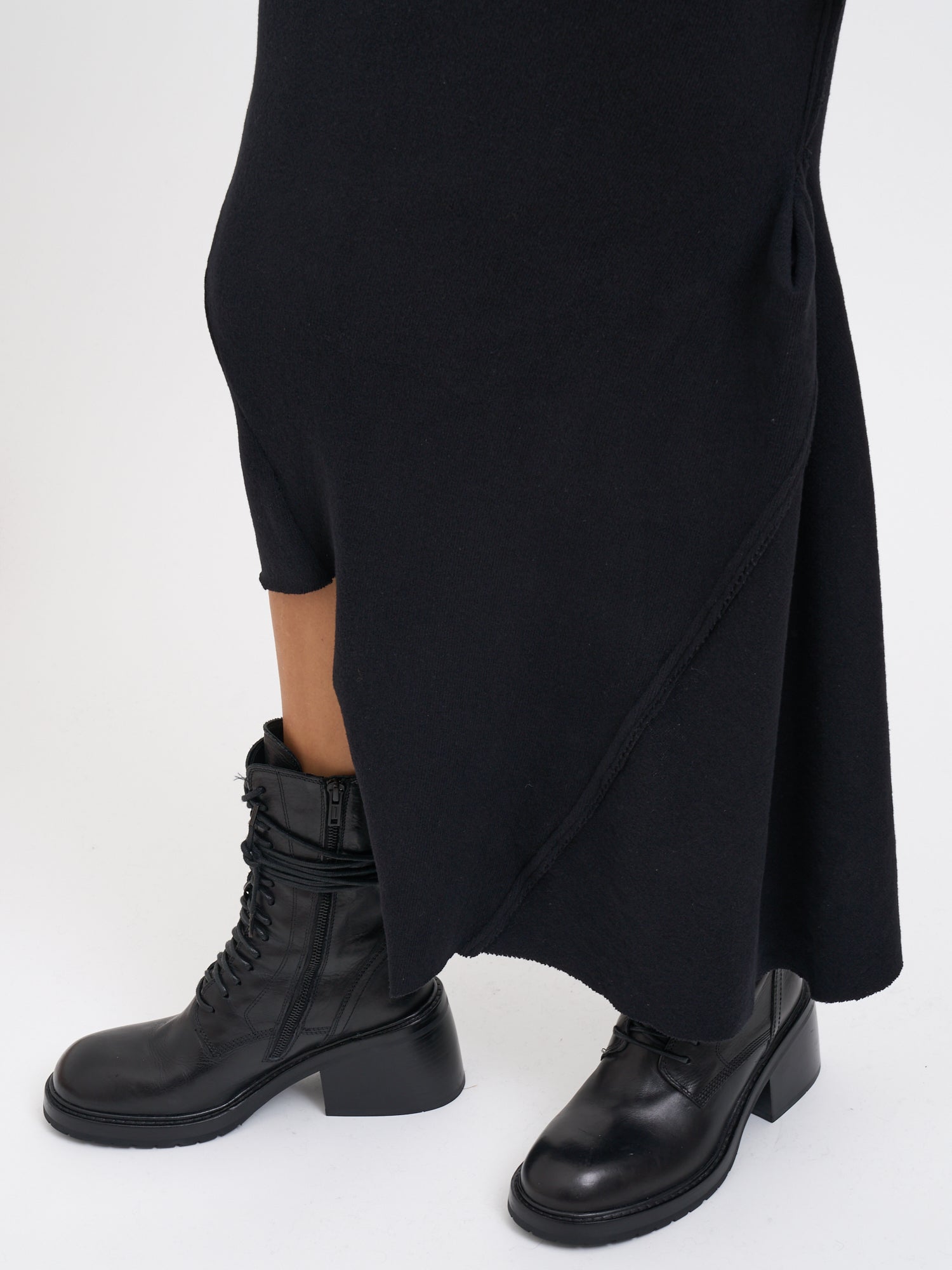 MARC LE BIHAN Stretch Cotton Skirt with Asymmetrical Seam - Size 38