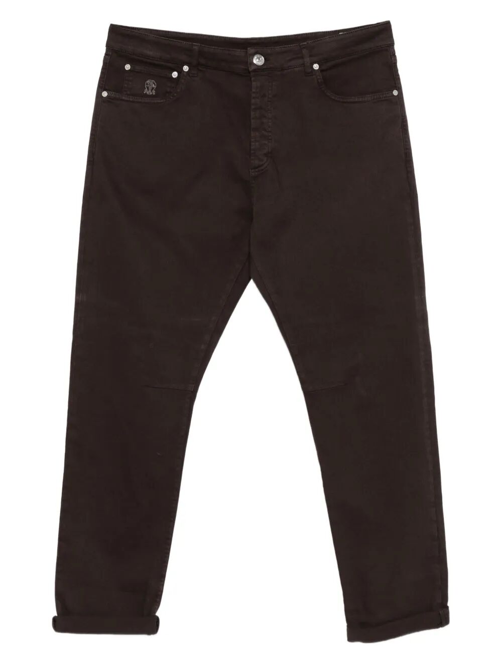 BRUNELLO CUCINELLI Embroidered Logo Straight Leg Jeans for Men