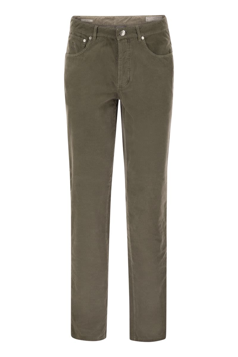 BRUNELLO CUCINELLI Five-Pocket Italian Fit Trousers in Garment Dyed Cotton Corduroy