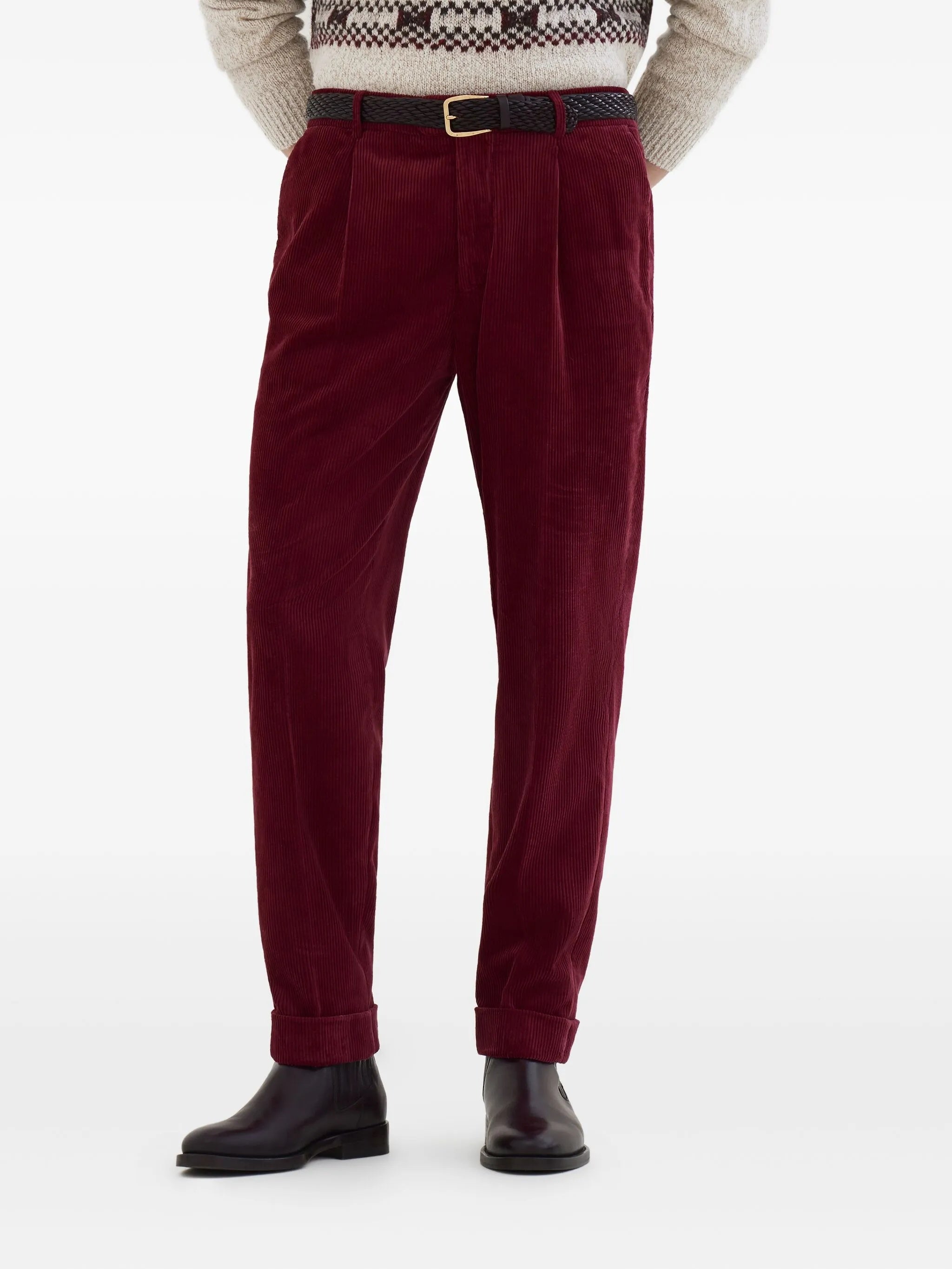 BRUNELLO CUCINELLI Garment-Dyed Leisure Fit Trousers in Cotton Corduroy