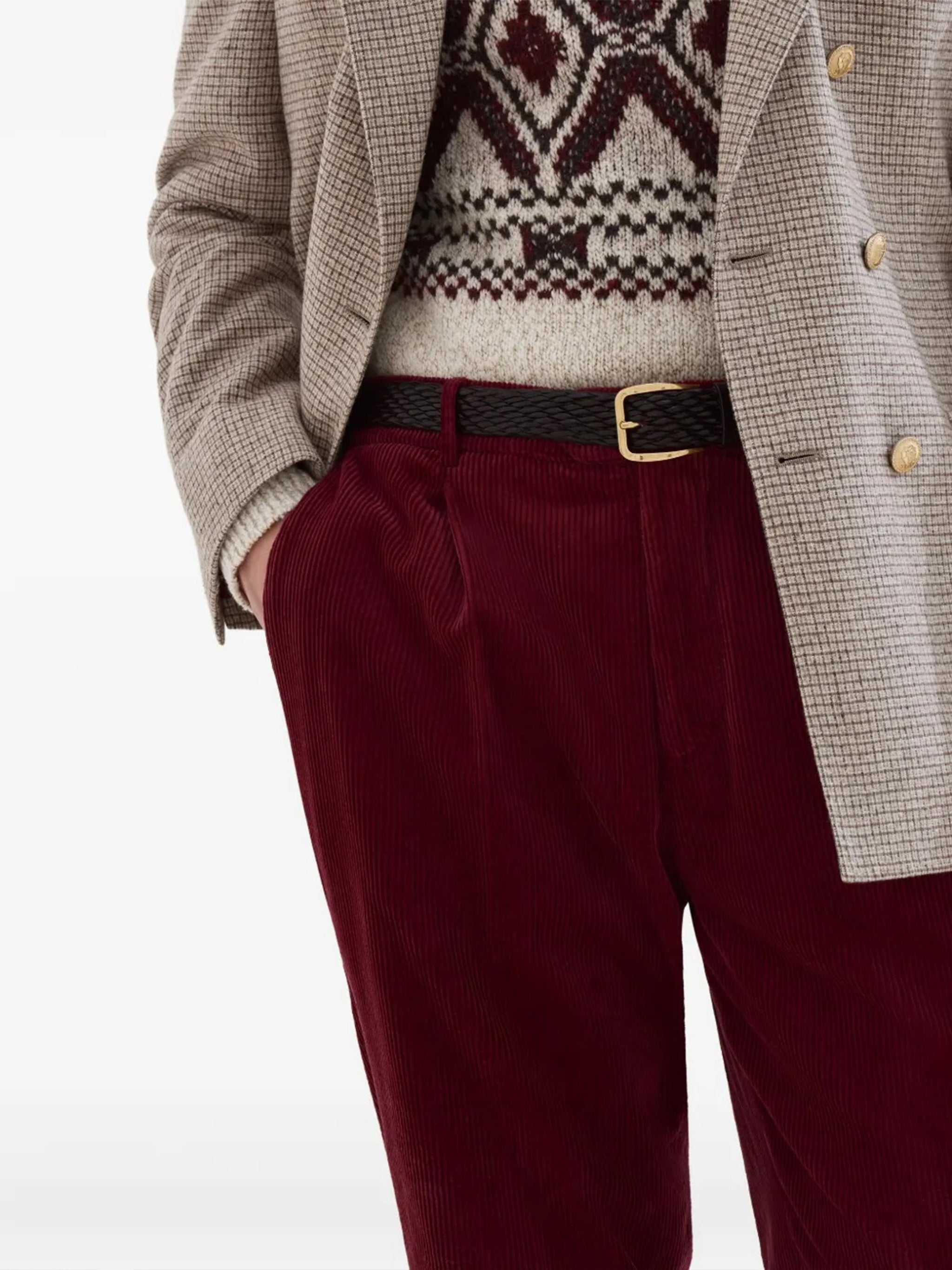 BRUNELLO CUCINELLI Garment-Dyed Leisure Fit Trousers in Cotton Corduroy