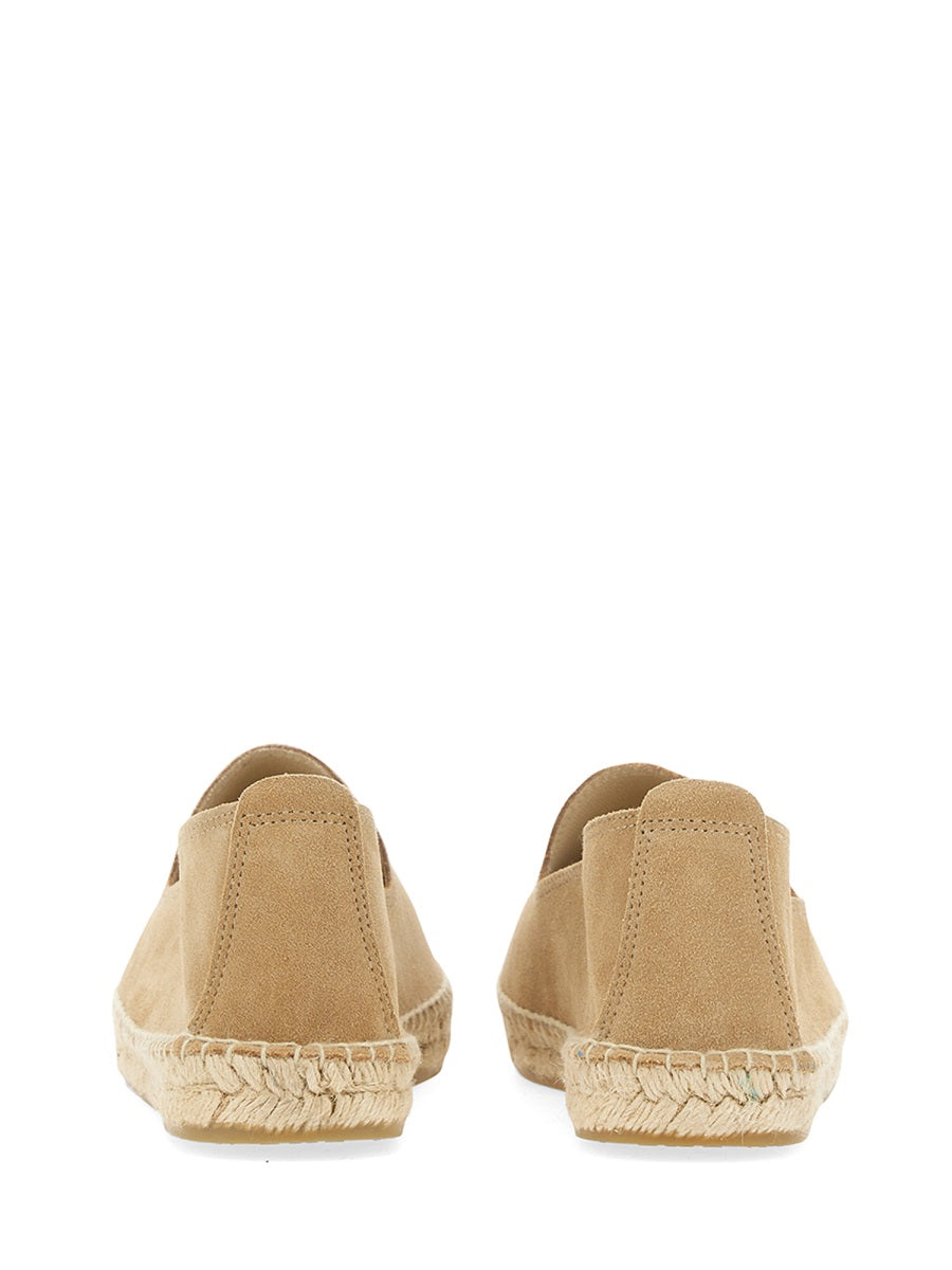 MANEBI Men's Suede Logo Espadrilles - 0.5 CM Sole