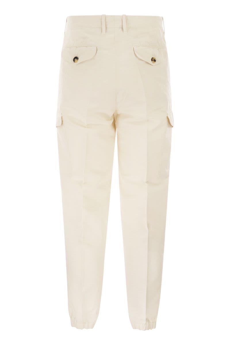 BRUNELLO CUCINELLI Ergonomic Fit Linen and Cotton Cargo Trousers