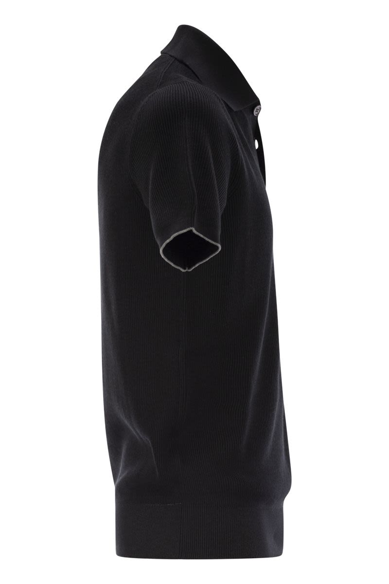 BRUNELLO CUCINELLI Lightweight Ribbed Polo-Style T-Shirt