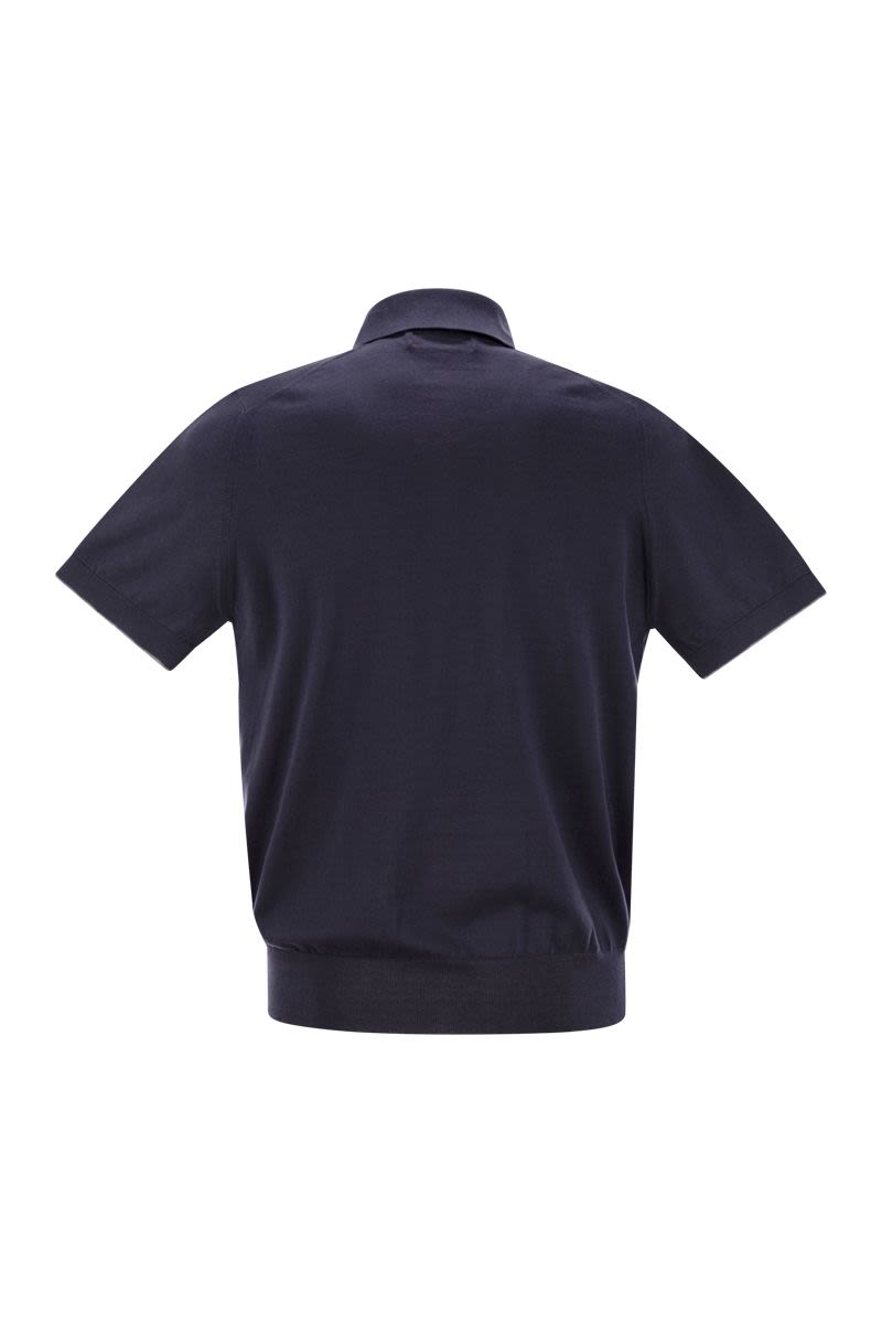 BRUNELLO CUCINELLI Lightweight Cotton Knit Polo Shirt for Men