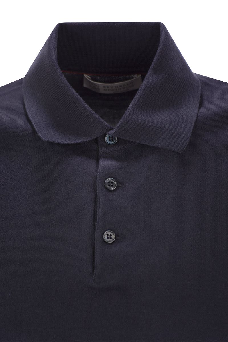 BRUNELLO CUCINELLI Lightweight Cotton Knit Polo Shirt for Men