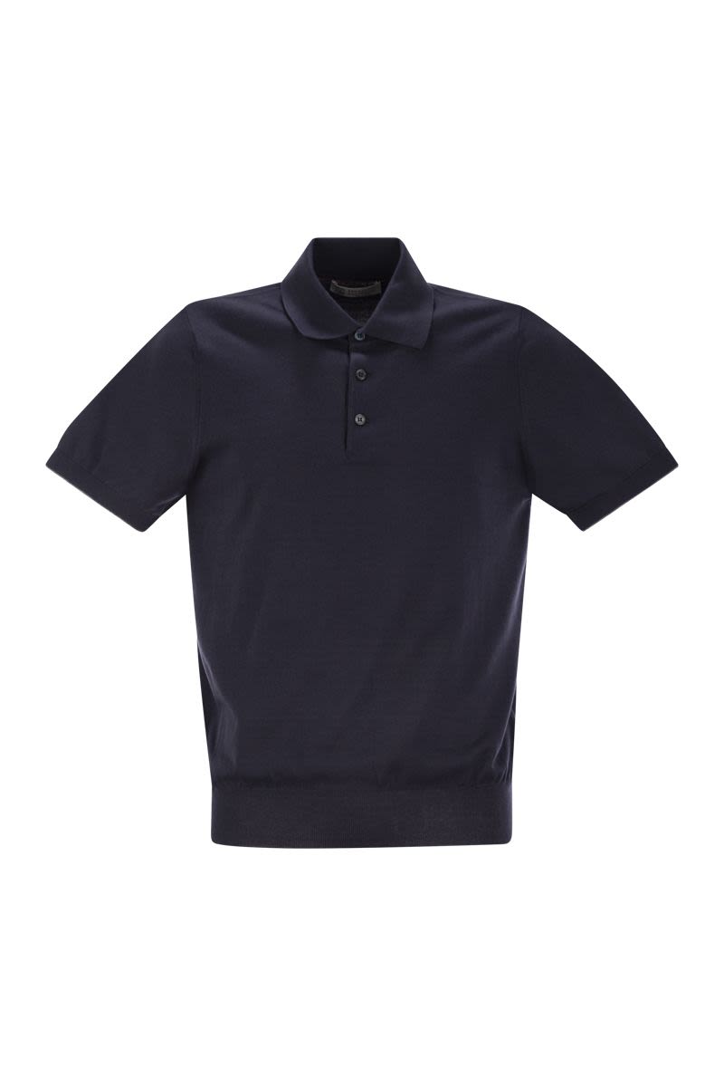 BRUNELLO CUCINELLI Lightweight Cotton Knit Polo Shirt for Men