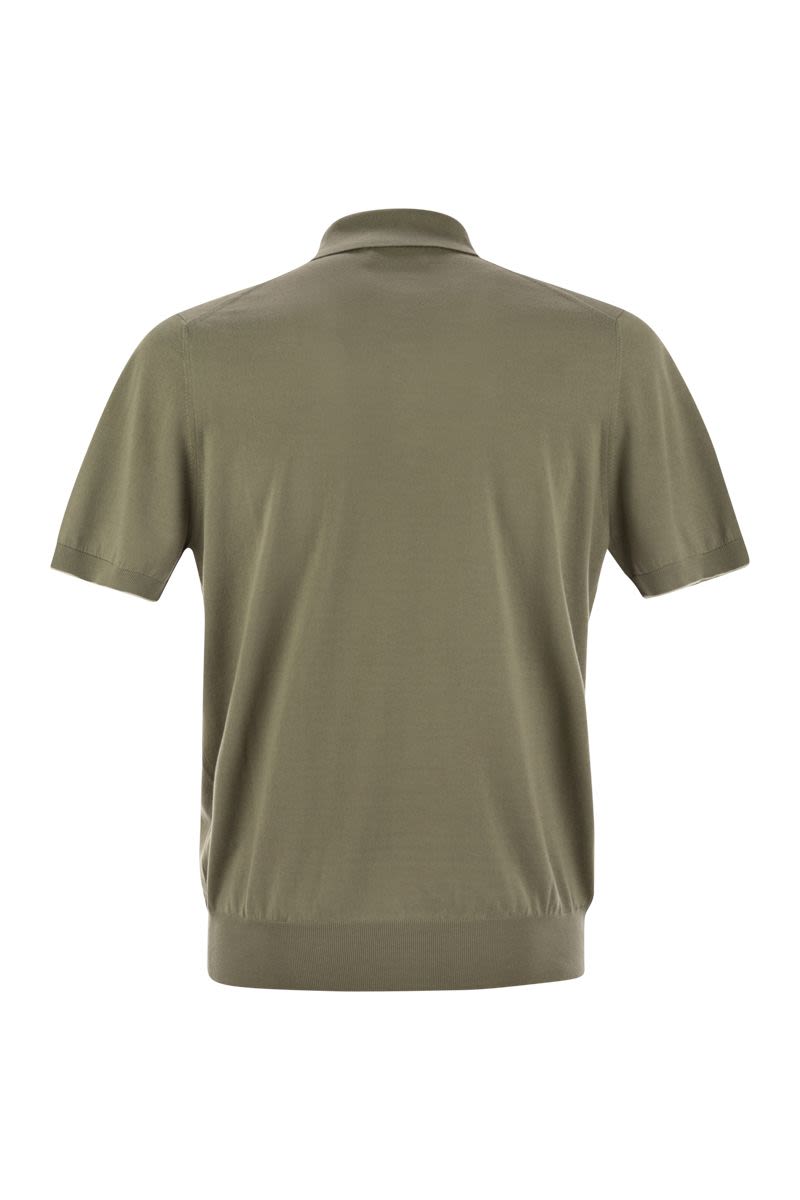 BRUNELLO CUCINELLI Lightweight Cotton Knit Polo Shirt