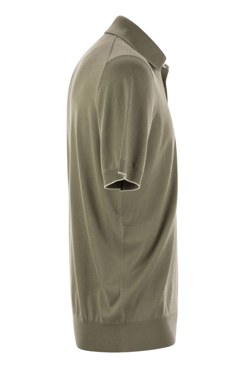 BRUNELLO CUCINELLI Lightweight Cotton Knit Polo Shirt