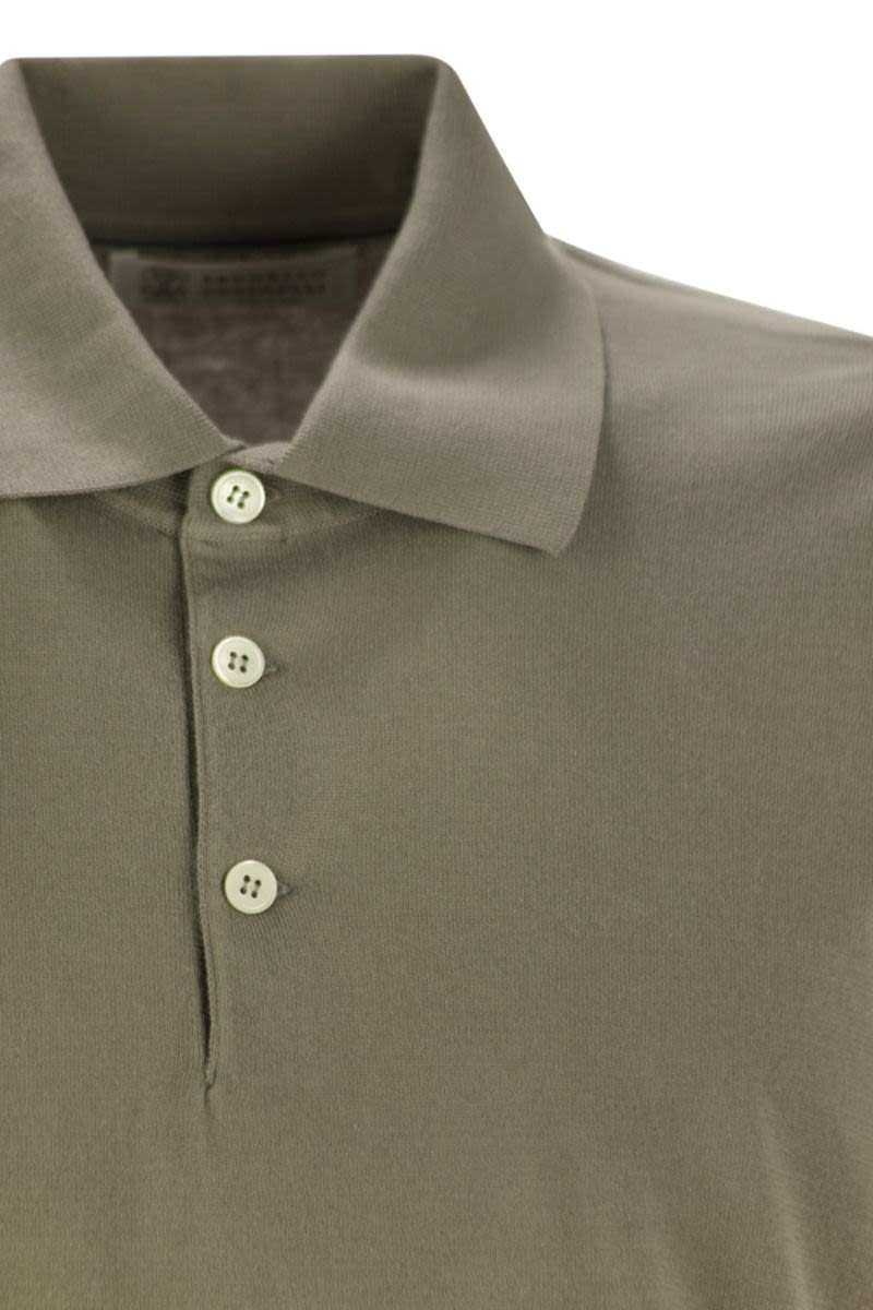 BRUNELLO CUCINELLI Lightweight Cotton Knit Polo Shirt