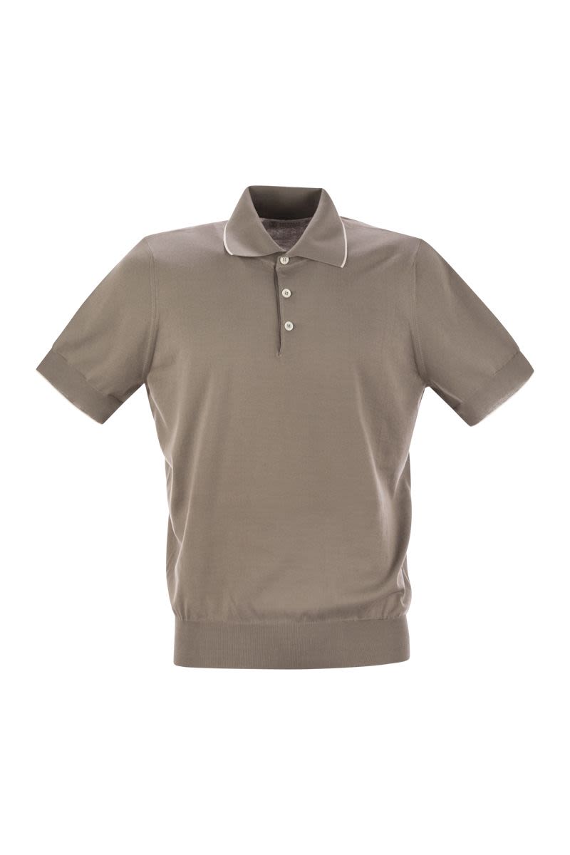 BRUNELLO CUCINELLI Lightweight Cotton Knit Polo Shirt