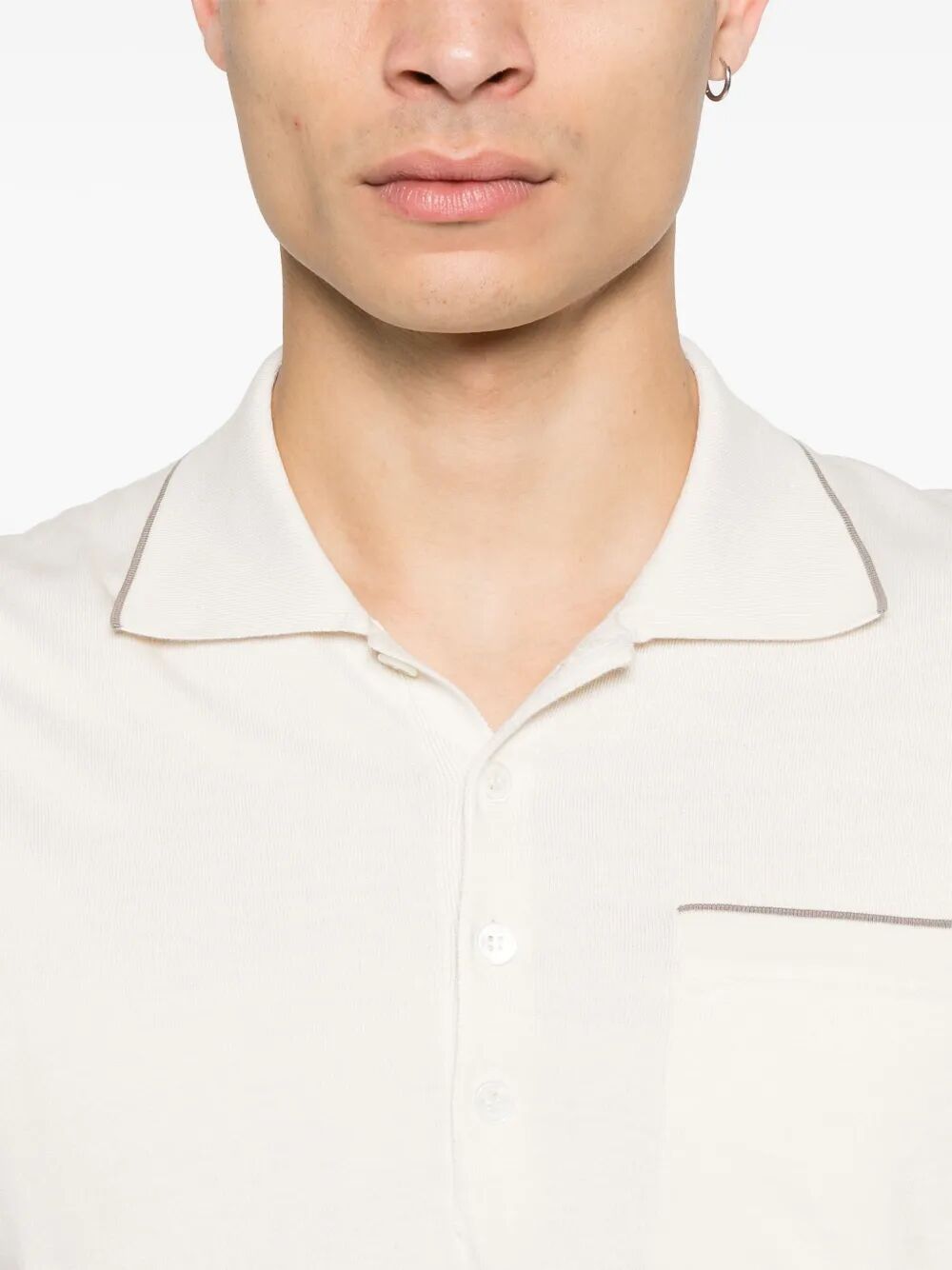 BRUNELLO CUCINELLI Fine Knit Polo Shirt for Men