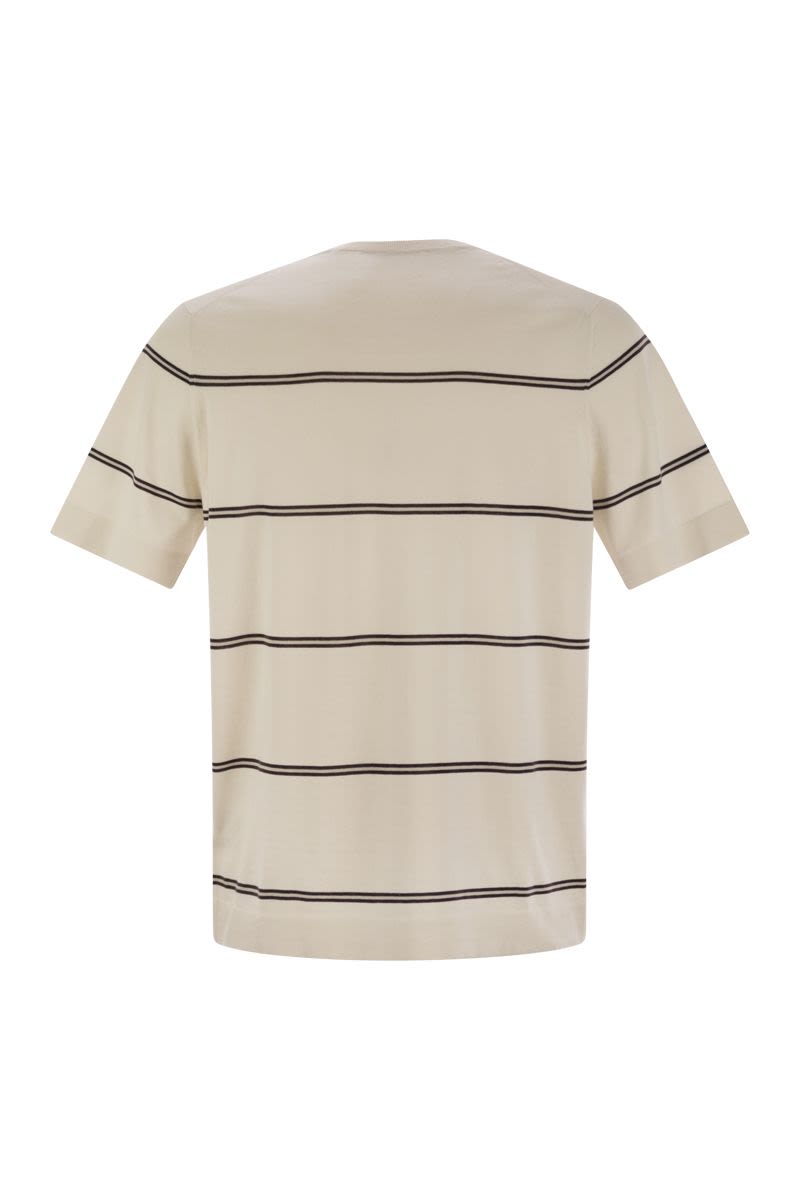 BRUNELLO CUCINELLI Lightweight Striped Cotton Knit T-Shirt
