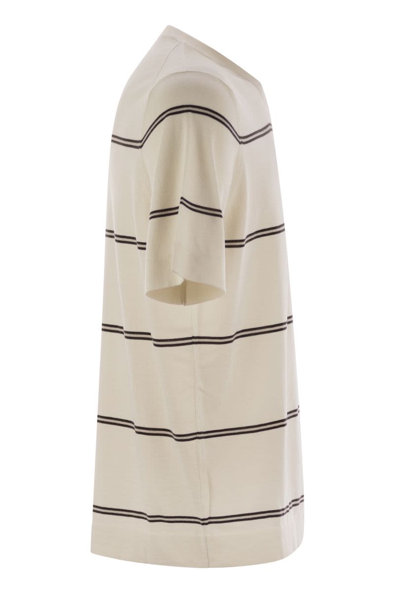 BRUNELLO CUCINELLI Lightweight Striped Cotton Knit T-Shirt